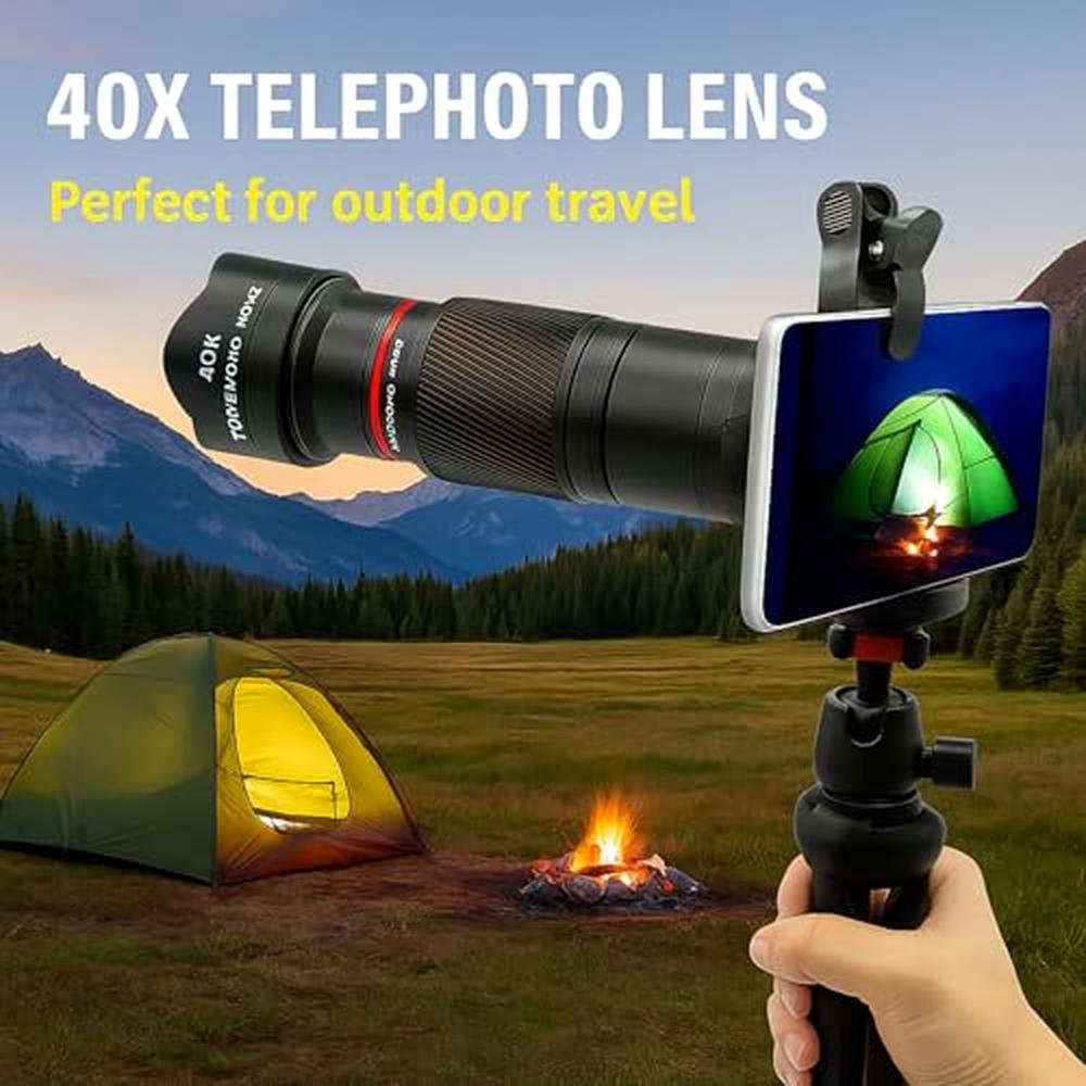 40x Telephoto Lens: 2-in-1 Mobile Phone Camera Lens Kit – Side View