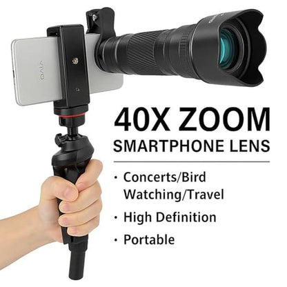 40x Telephoto Lens: 2-in-1 Mobile Phone Camera Lens Kit – In Use