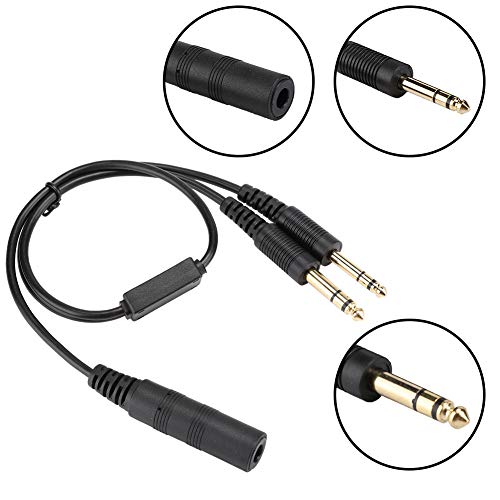 Adapter Headset: Black Universal Aviation Headset Adapter – Side View