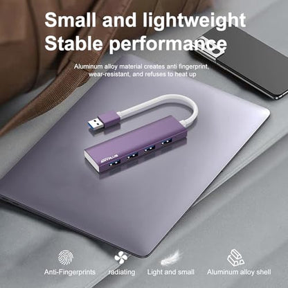 USB Hub: ANYPLUS Aluminum Alloy Ultra-Slim USB 3.0 Hub – Back View