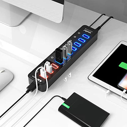 Hub Data: Atolla Powered USB 3.0 Hub 11-Port Data Hub with – Feature Highlight