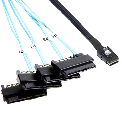 SAS SFF-8087: ADCAUDX 2Pack Mini-SAS to SAS Cable 0.5M – Front View