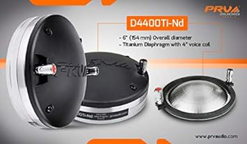 PRV AUDIO D4400Ti-Nd 2" Exit Titanium Neodymium 200 Watts RMS Pro Audio Compression Driver 4" VC 110dB (Single) blk