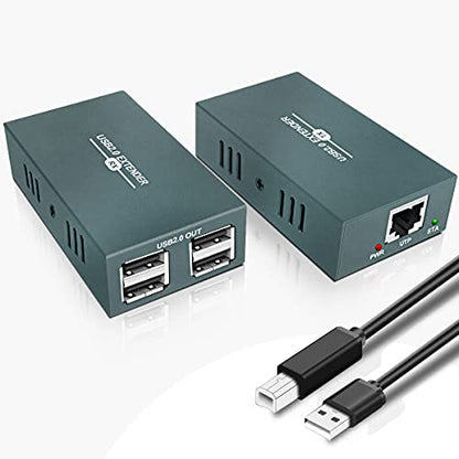 USB Extender Over Ethernet: RJ45 LAN Extension with 4 USB – Front View