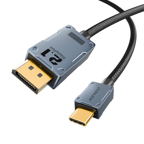 16K 30Hz: AGFINEST VESA Certified USB C to DisplayPort 2.1 – Front View