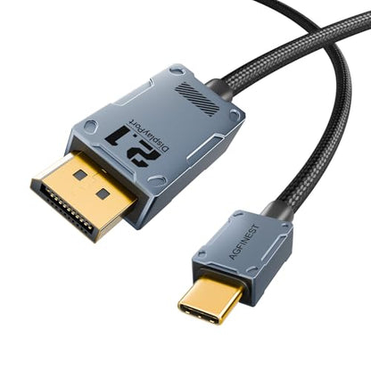 16K 30Hz: AGFINEST VESA Certified USB C to DisplayPort 2.1 – Front View