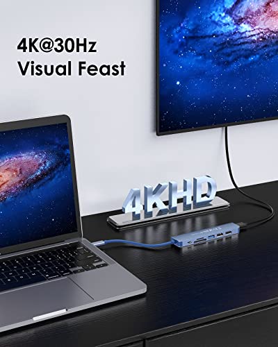 Lention Hub: LENTION USB C Hub CB-CE18 100W Charging – Side View
