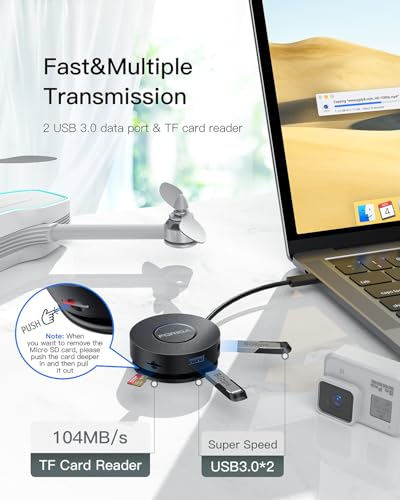 Docking Station: FORIDA Mini USB C Docking Station Dual – Close-up Detail