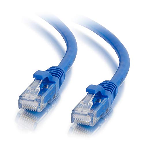 C2G 50877: 50FT CAT6A SNAGLESS UTP Cable Blue – Front View
