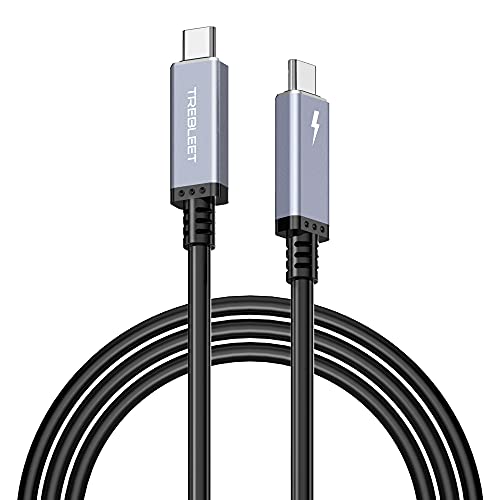 USB4 Cable: TREBLEET 15ft 4.5m Super Long Size 100W 20Gbps – Front View