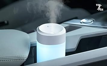 Cool Mist Small Humidifier, Multi-color LED Night Light, 200ml USB Desktop Mini Humidifier for Car, Office Room, Bedroom, 2 Mist Modes, Super Quiet