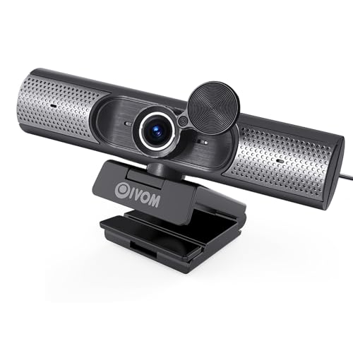 Oivom Webcam: 1080P Web Camera with Microphone and Speaker – Front View