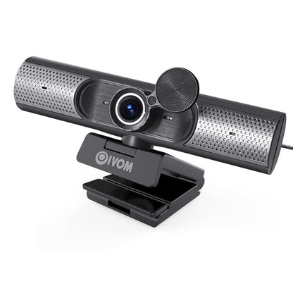 Oivom Webcam: 1080P Web Camera with Microphone and Speaker – Front View