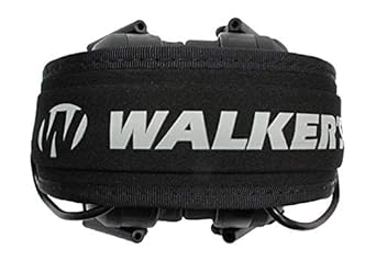 Walker's GWP-RSEMPAT Razor Slim Shooting Ear Protection Muffs with NRR 23 dB, Black Patriot (2 Pack), Black, Large