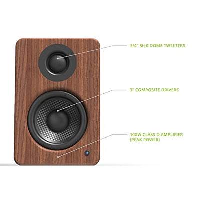 Kanto YU2: Powered Desktop Computer Speakers 3 Drivers 3/4 – Side View
