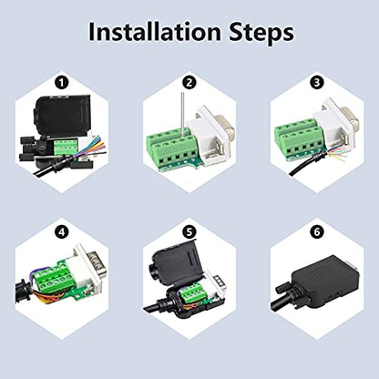 DB9 Connector: Dbilida DB9 Solderless 3-Male 3-Female – Packaging