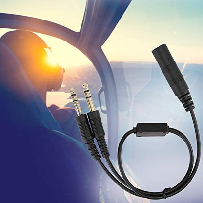 Adapter Headset: Black Universal Aviation Headset Adapter – Close-up Detail