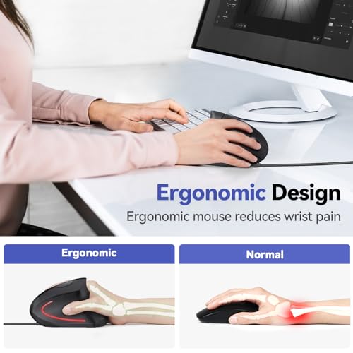 Mouse DPI: TECKNET Wired Mouse 6400 DPI Ergonomic Mouse – In Use