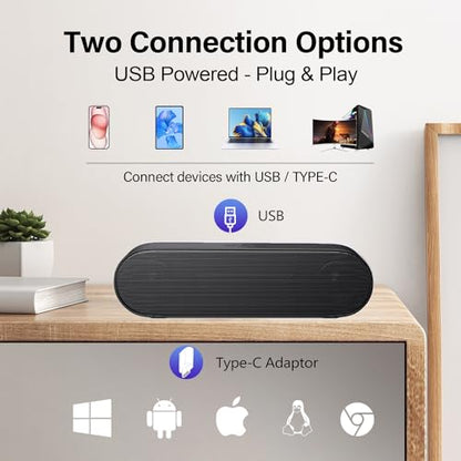 Speaker ZETIY: ZETIY Updated Computer Speaker USB Powered – Side View