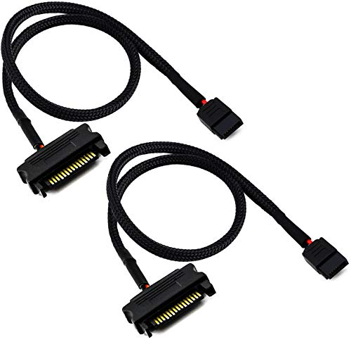 SATA Power Adapter Cable: TeamProfitcom 15-Pin Male to SATA – Front View