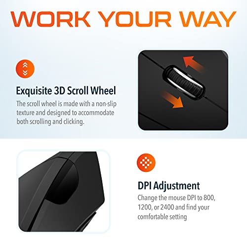 Delton S12: Ergonomic Vertical Wired Mouse – Back View