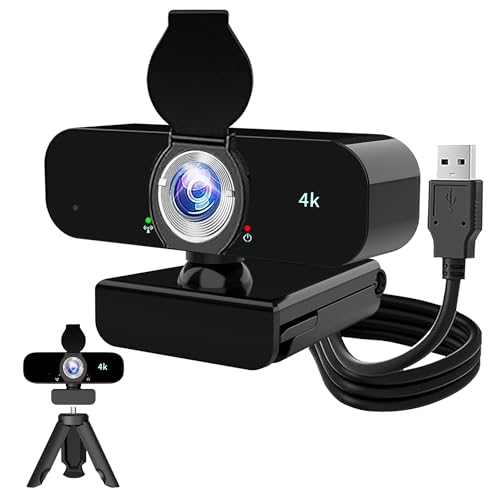 Webcam Lusinx: Lusinx 4K Webcam with Microphone Tripod – Front View