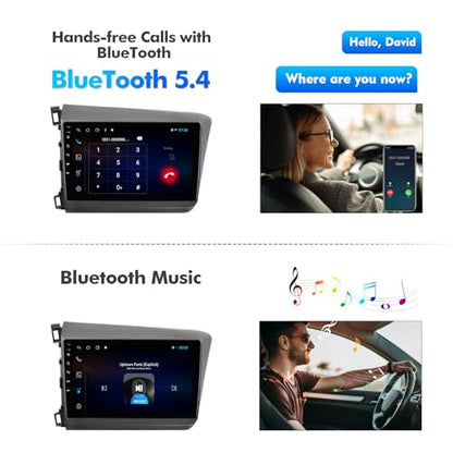 2+32G 9-inch Android 12 Car Stereo for Honda Civic – Close-up Detail
