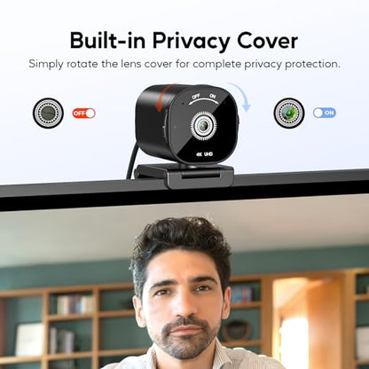 Holyask 4K Webcam: Ultra 4K HD Autofocus Dual – Close-up Detail