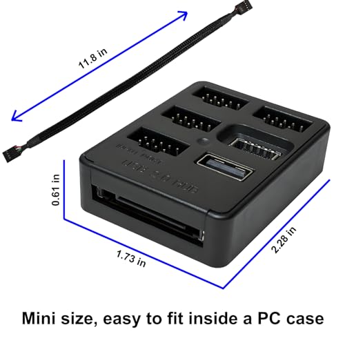 Header Ports: 5 Ports Internal USB Hub Motherboard 9pin USB – Close-up Detail