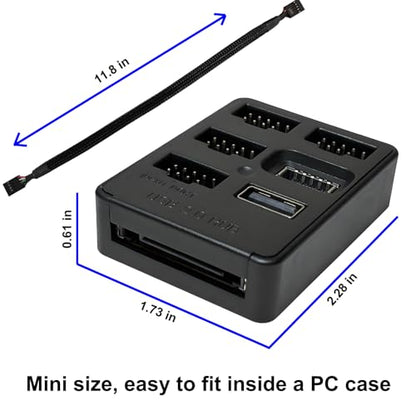 Header Ports: 5 Ports Internal USB Hub Motherboard 9pin USB – Close-up Detail