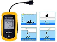 Best Handheld Fish Finder Portable Fishing Kayak Fishfinder Fish Depth Finder Fishing Gear with Sonar Transducer and LCD Display，Handheld Fish Finder Portable Fishing Kayak Fishfinder