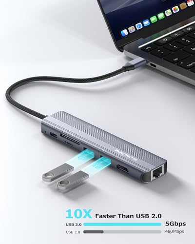 Ethernet Glomtheia: Glomtheia USB C Hub Ethernet HDMI – Close-up Detail