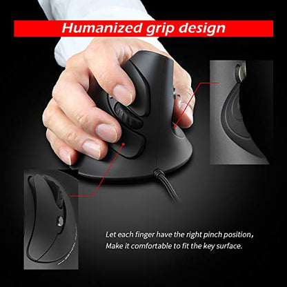 Mouse Zelotes: Zelotes Wired Vertical Mouse 3200DPI 6 – In Use
