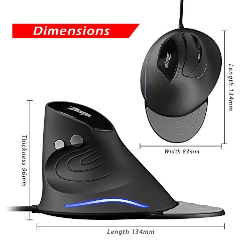 Mouse Zelotes: Zelotes Wired Vertical Mouse 3200DPI 6 – Packaging