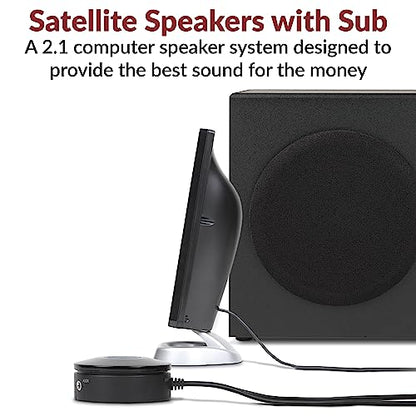 Cyber Acoustics CA-3090 2.1 Speaker System – Side View