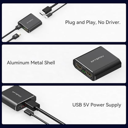 Dual Splitter: XPTSFDU DisplayPort to Dual HDMI Splitter – Feature Highlight