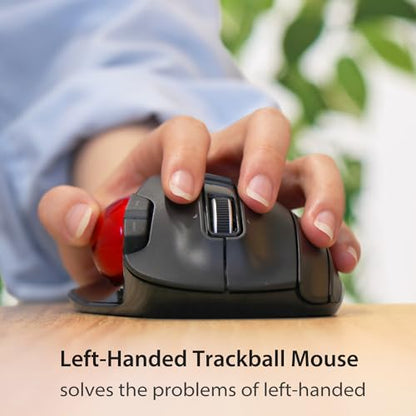 ELECOM EX-G Left Handed Ergonomic Trackball Mouse – Side View