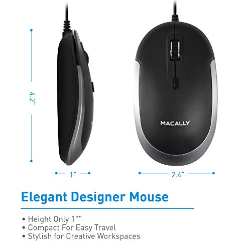 Mouse Macally: Macally USB Type C Mouse Slim Compact Design – Close-up Detail