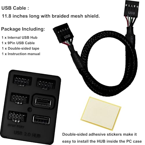 Header Ports: 5 Ports Internal USB Hub Motherboard 9pin USB – In Use