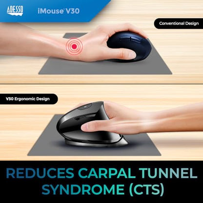 Adesso iMouse V30: Wireless Adjustable Vertical Ergonomic – Feature Highlight