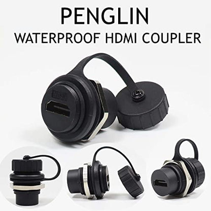 Female Penglin HDMI Coupler: PENGLIN 2PCS Waterproof IP67 – Close-up Detail