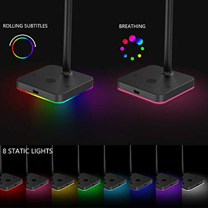 KAFRI RGB Dual Headphone Stand – Side View