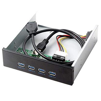 USB 3.0 Hub: JSER 4-Port Hub Front Panel to Motherboard – Side View