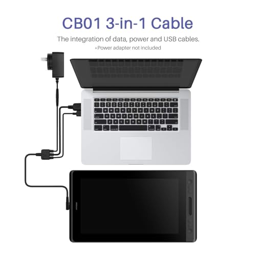 3 in 1 HDMI Cable: Huion Kamvas Pro 16 – Close-up Detail