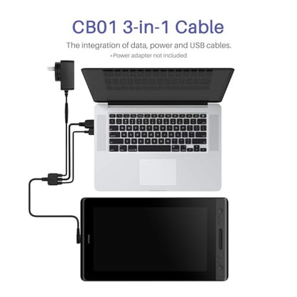 3 in 1 HDMI Cable: Huion Kamvas Pro 16 – Close-up Detail