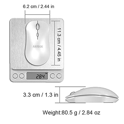 Arteck Mouse: 2.4G Wireless Ergonomic Design – Back View