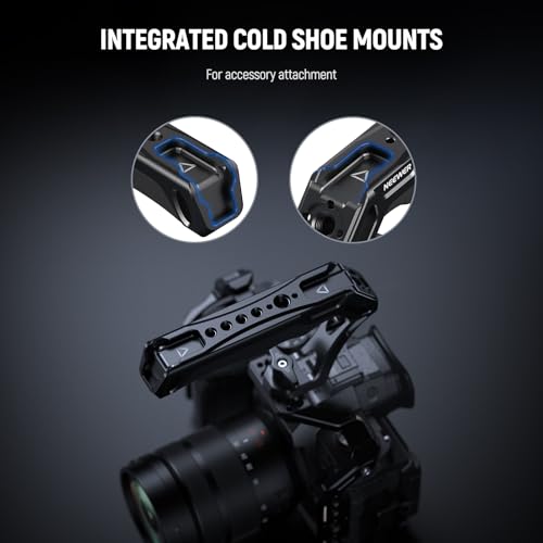 NEEWER Camera Top Handle with 3/8" Wing Screw & Locating – In Use