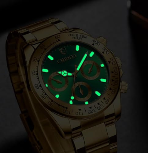 Gold Mastop Watch: MASTOP Men Rotatable Bezel Gold Dial – Close-up Detail