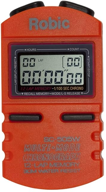 Robic SC-505W 12 Memory Stopwatch Orange