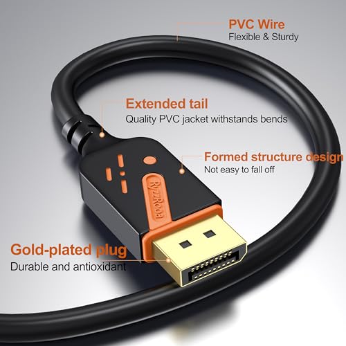 Cable Ryzzrooa: RyzzRooa 4K DisplayPort to HDMI Cable 3FT – Close-up Detail